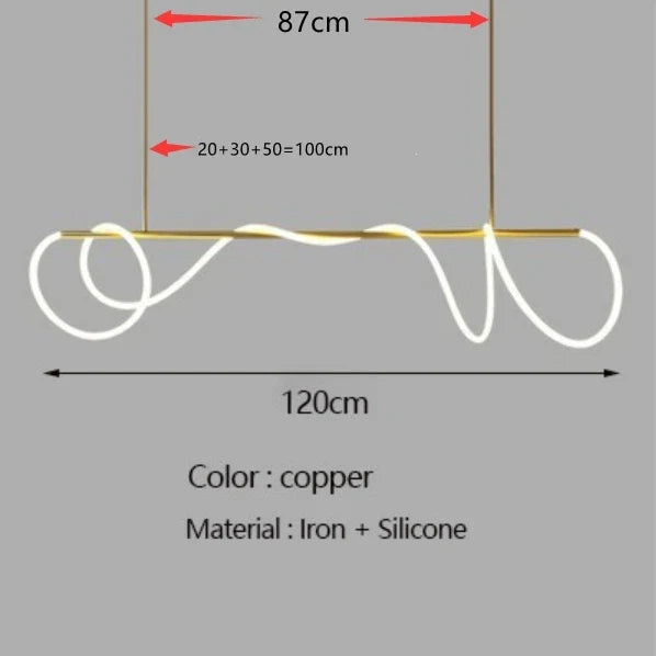 Modern minimalist hose LED restaurant chandelier used for kitchen, bar, hanging, lighting, and decorative lighting fixtures