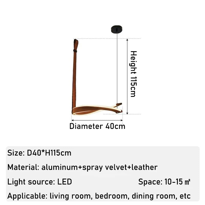 Modern leather Led chandelier dimmable dining room, living room, bedroom, hall chandelier, home decoration lighting fixture