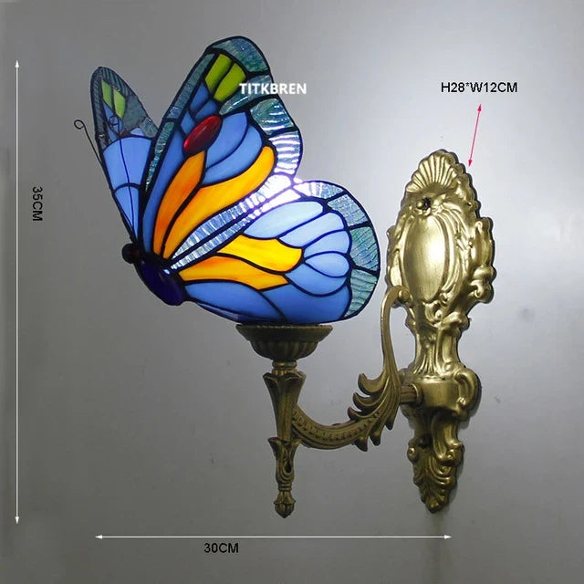 applique murale baroque en verre teinté à fleurs turques