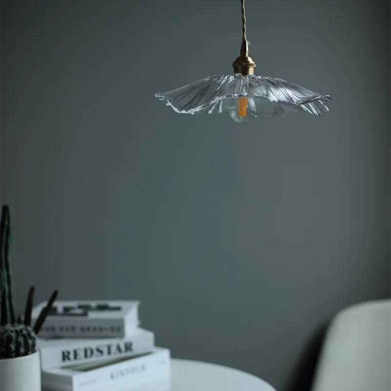 Suspension Vintage en verre de fleur
