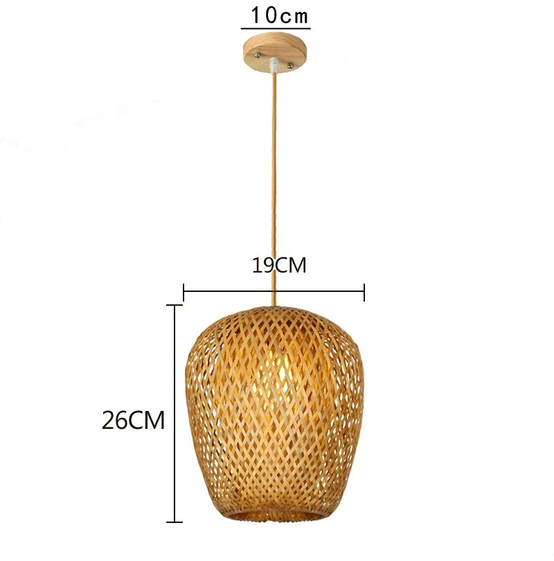 Suspension Bambou rotin lumière lampara Techo bambou paille lustre lumière décoration de la maison Art déco plafond suspension lustre