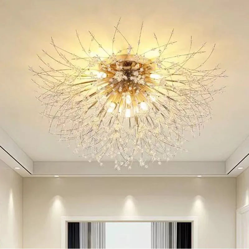plafonnier nordique en cristal forme pissenlit lustre moderne décoratif