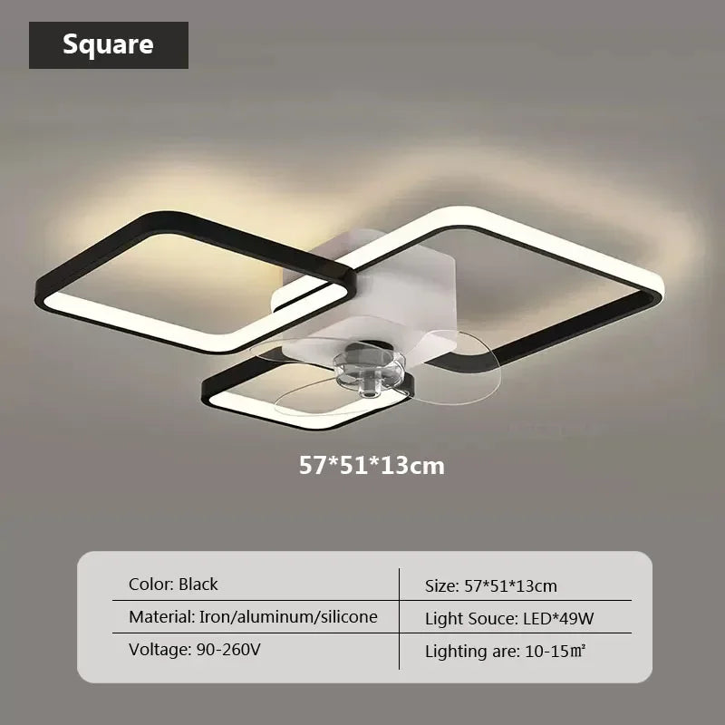 plafonnier led avec ventilateur et télécommande design moderne