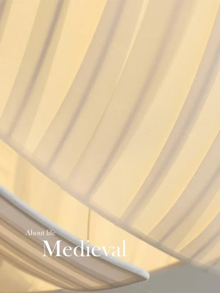 lustre led design moderne wabi sabi tissu éclairage décoratif