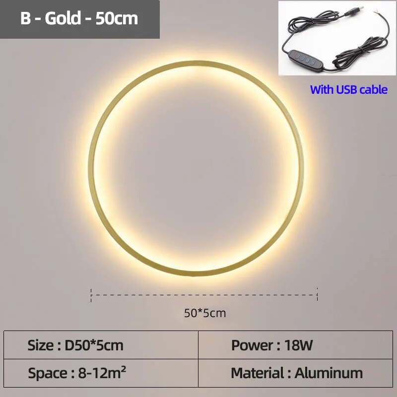 applique murale led lumières intérieur cercle fond décoration