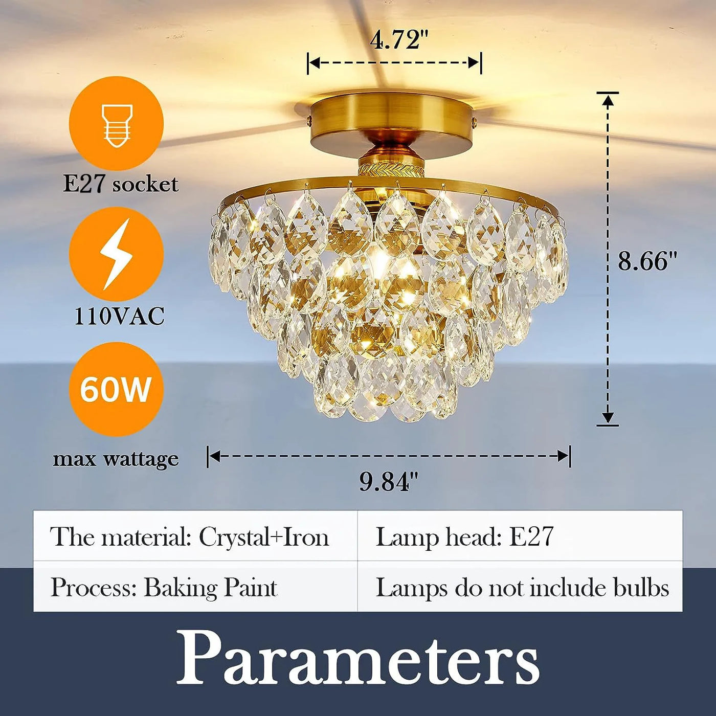plafonnier moderne en cristal pour intérieur élégant et raffiné