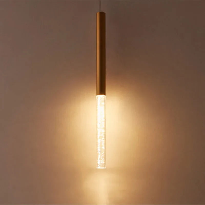 suspension à led tube à bulles en acrylique pour décoration intérieure