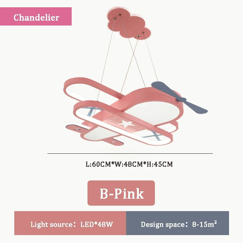 lustre avion pour chambre d'enfant décoration créative nordique