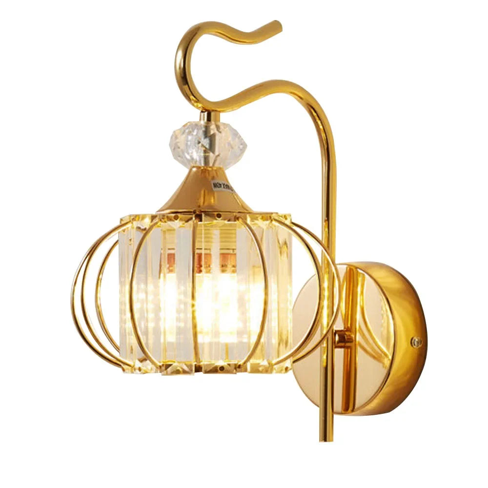Glass wall lamp, iron art bedside lamp, simple accessories of living room, bedroom and dining room, E27 lamp