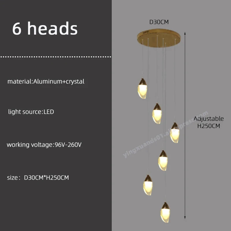 lustre en cristal design de luxe pour éclairage moderne