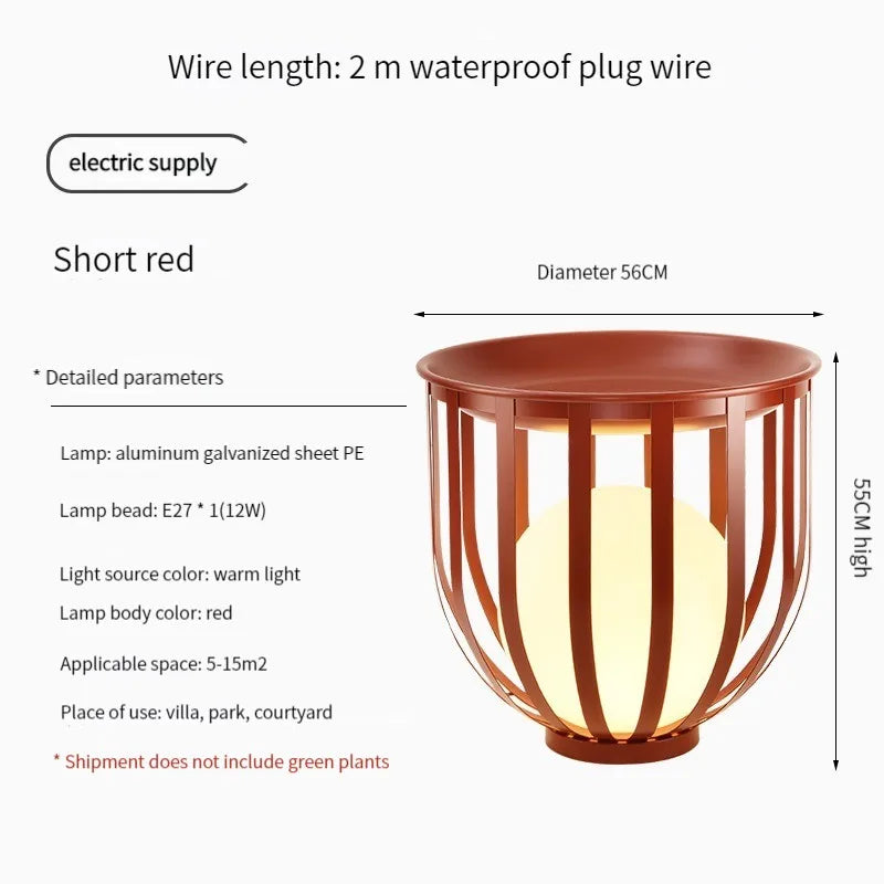 Lampadaire solaire de jardin lampe nordique en pot de fleurs pour Villa cour cour passerelle couloir décor extérieur IP65 éclairage étanche