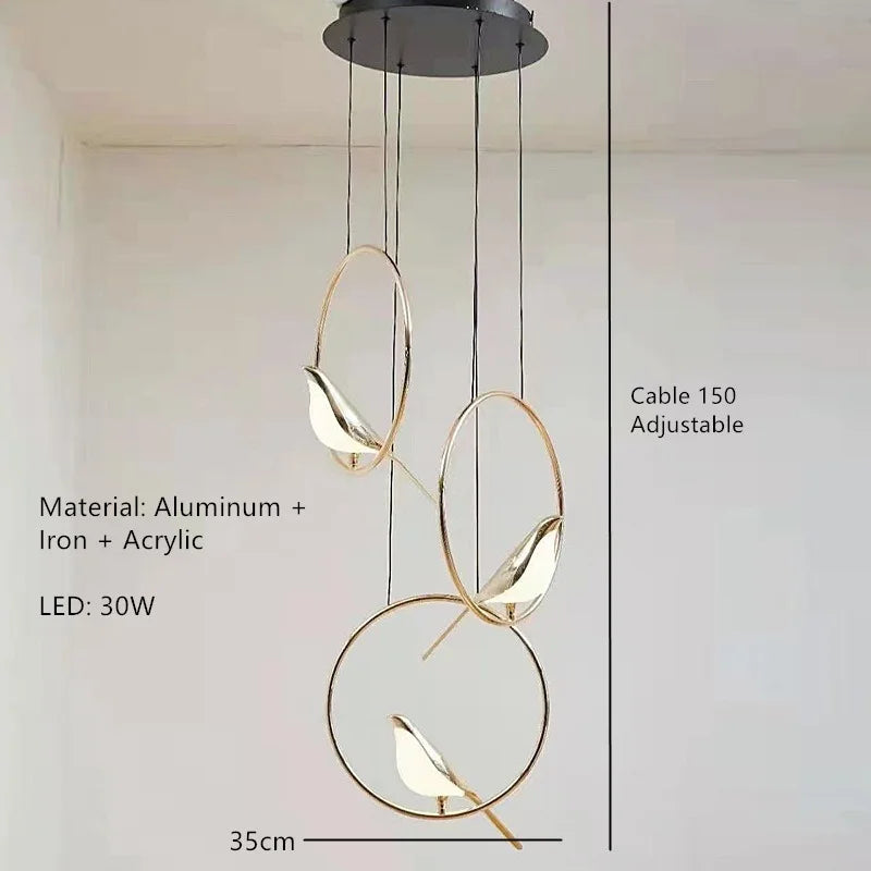 Nomi Lampadaire LED lampe oiseau postmoderne galvanoplastie doré jardin lecture chambre étude salon lampadaire de luxe