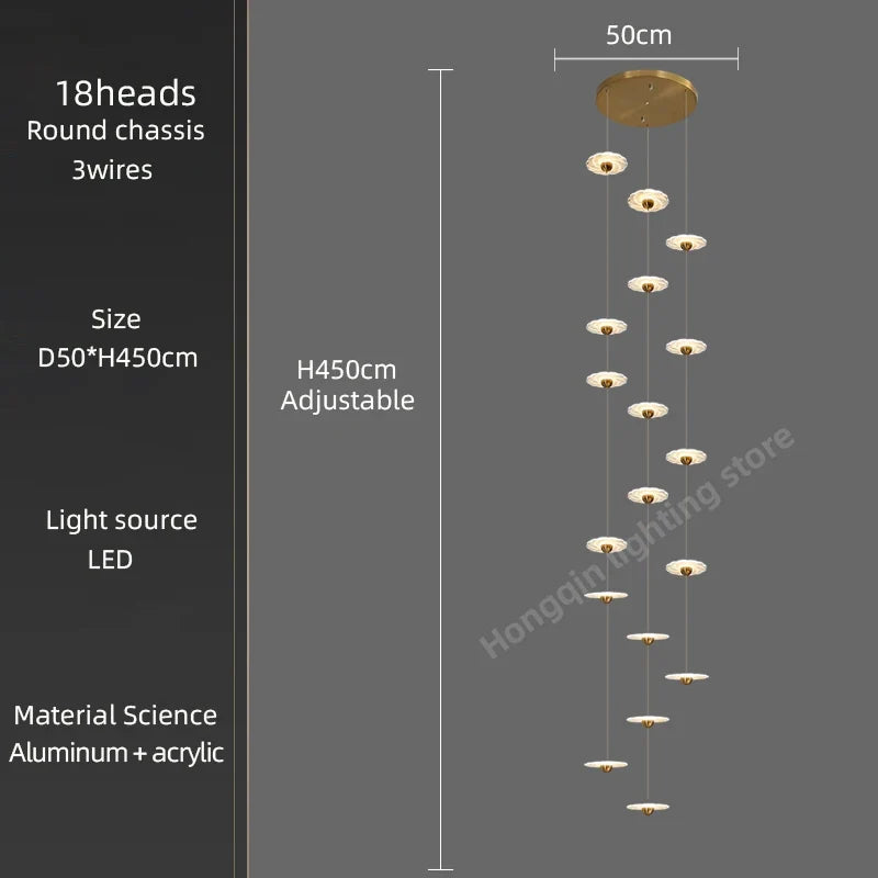 lustre moderne à led pour éclairage intérieur élégant