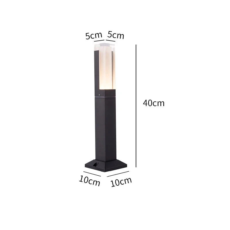 Lampe de pelouse avancée extérieure étanche IP65 LED pilier en aluminium chemin de jardin carré paysage pelouse lumières pilier lampe décor Villa