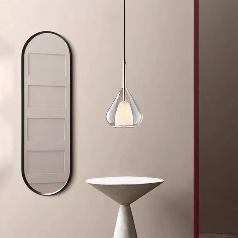 Suspension en verre lustre Led moderne lampe pendante de luxe cuisine salon chambre à côté de la lampe lustre en cristal
