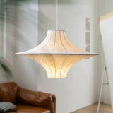 lustre en soie design japonais style wabi-sabi pour un éclairage élégant