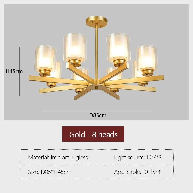 lustre moderne en verre avec éclairage led design luxe