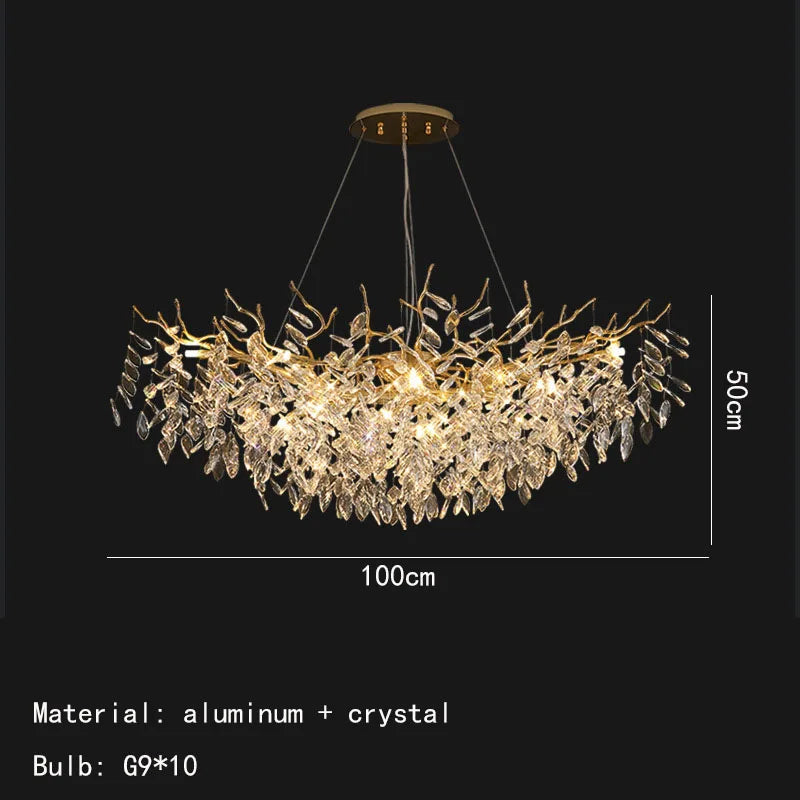 applique murale led moderne en cristal et aluminium doré art déco