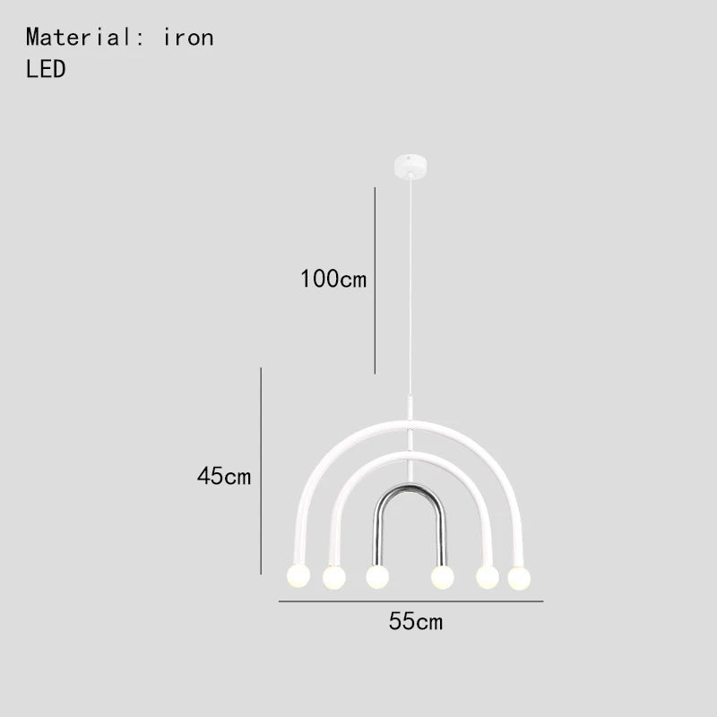 Magnifique lampe suspendue arc-en-ciel E14
