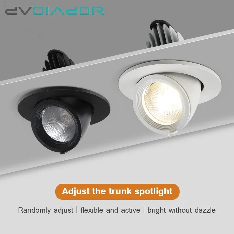 Spot LED Dimmable 360 degrés Angle rotatif plafond encastré pour chambre couloir maison