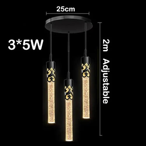 lustre en cristal led moderne pour hôtel et bar créatif
