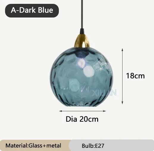 lustre en verre coloré lumineux pour restaurant