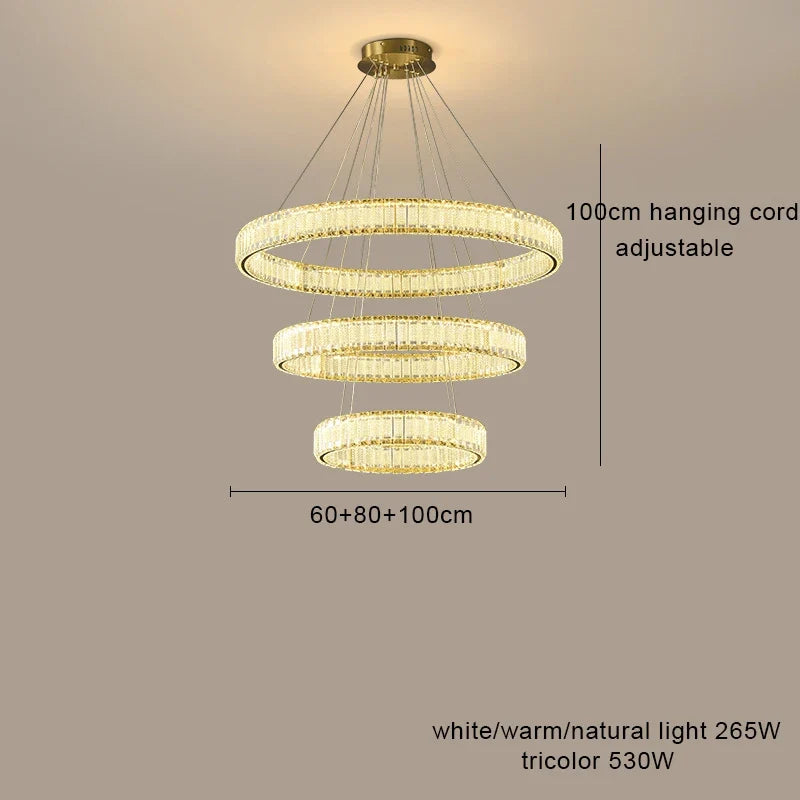 lustre led en cristal fantaisie lumière suspendue moderne