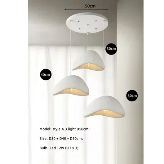 Japanese Pendant Light Resin Suspension Ceiling Chandelier Hanging Lamp for Living Dining Room Kitchen Loft Staircase