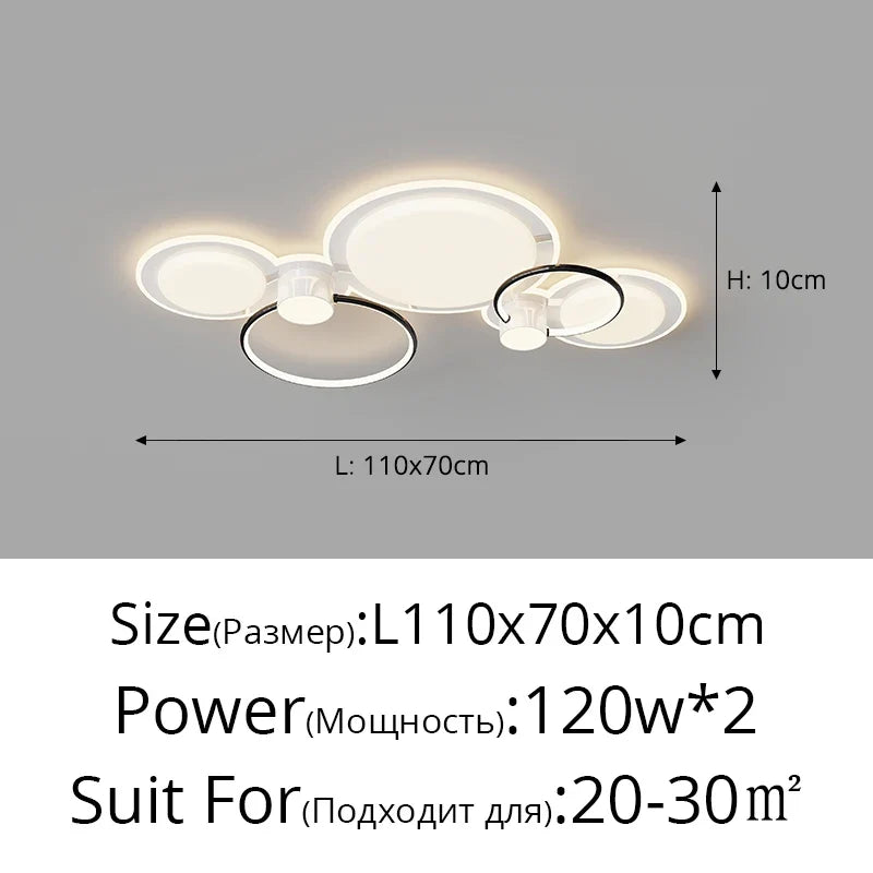 plafonnier led moderne avec anneau créatif pour intérieur décoratif