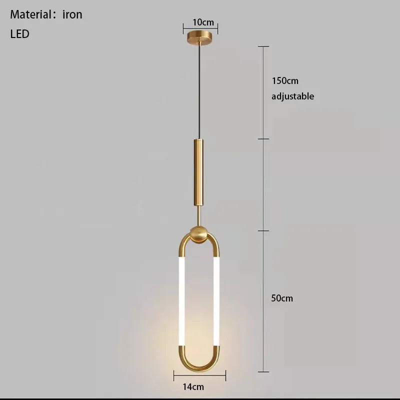 suspension moderne à led ellipse avec variateur hauteur réglable