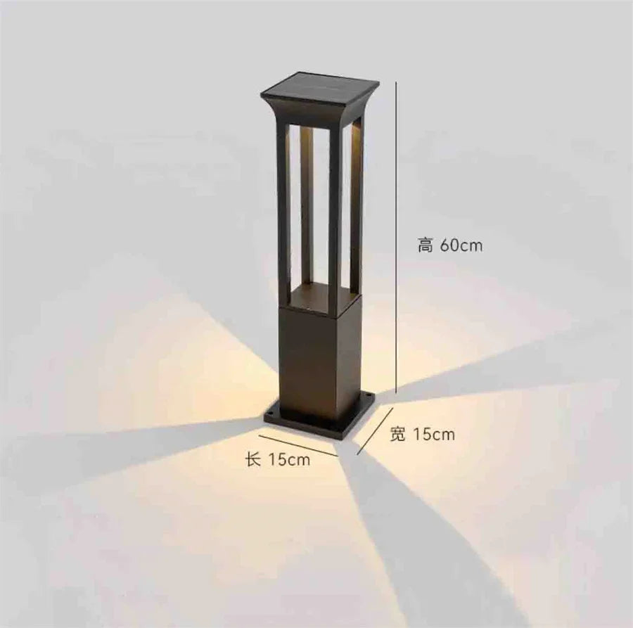 lampe solaire d'extérieur en aluminium pour éclairage de jardin