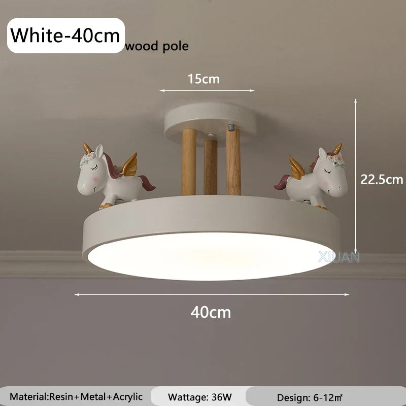 lustre enfant motif cheval pour chambre garçon fille