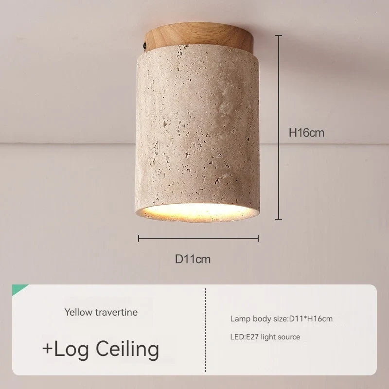 applique murale led wabi-sabi en pierre naturelle