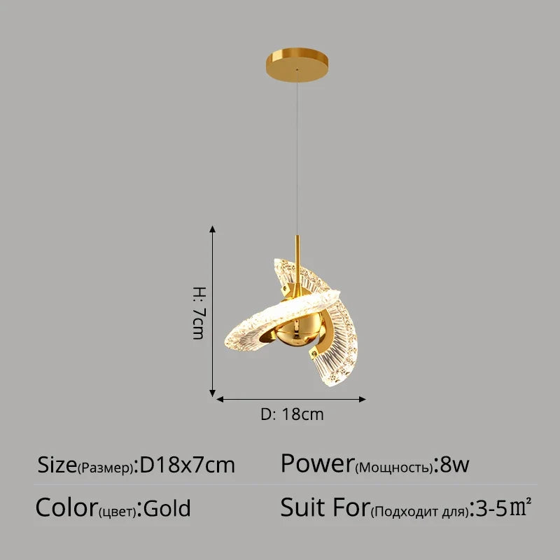 lustre moderne simple de luxe à tête unique