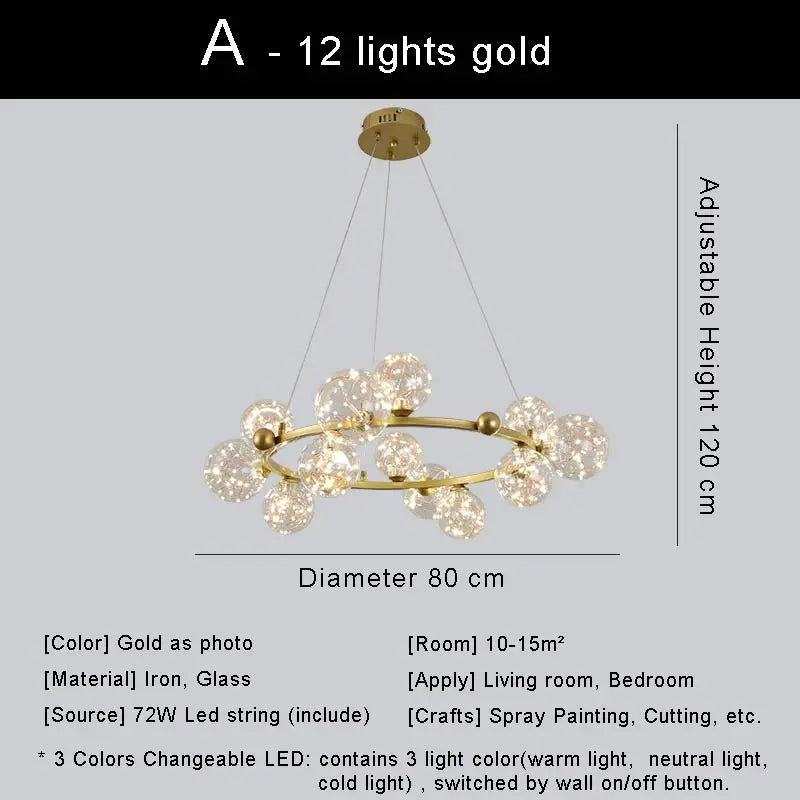 lustre led moderne design nordique pour décoration intérieure