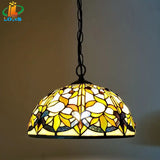 lustre style tiffany en forme de feuille pour décoration intérieure