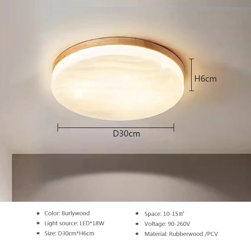 plafonnier led rond en bois design nordique décoratif intérieur