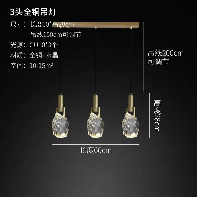 suspension en cristal de luxe pour décoration intérieure élégante