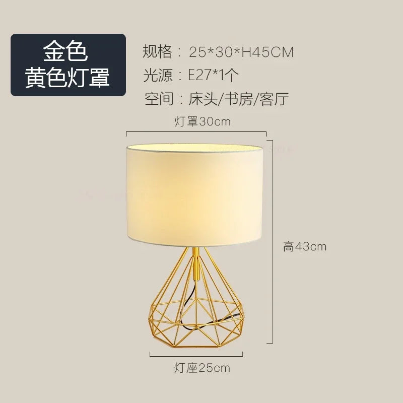 lampes de table géométriques rétro nordiques créatives pour décoration intérieure