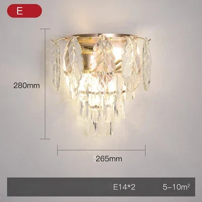 applique murale led en cristal et acier inoxydable pour intérieur moderne