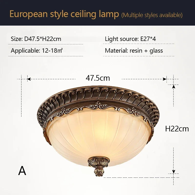 lampes de plafond led rondes design rétro en résine européenne