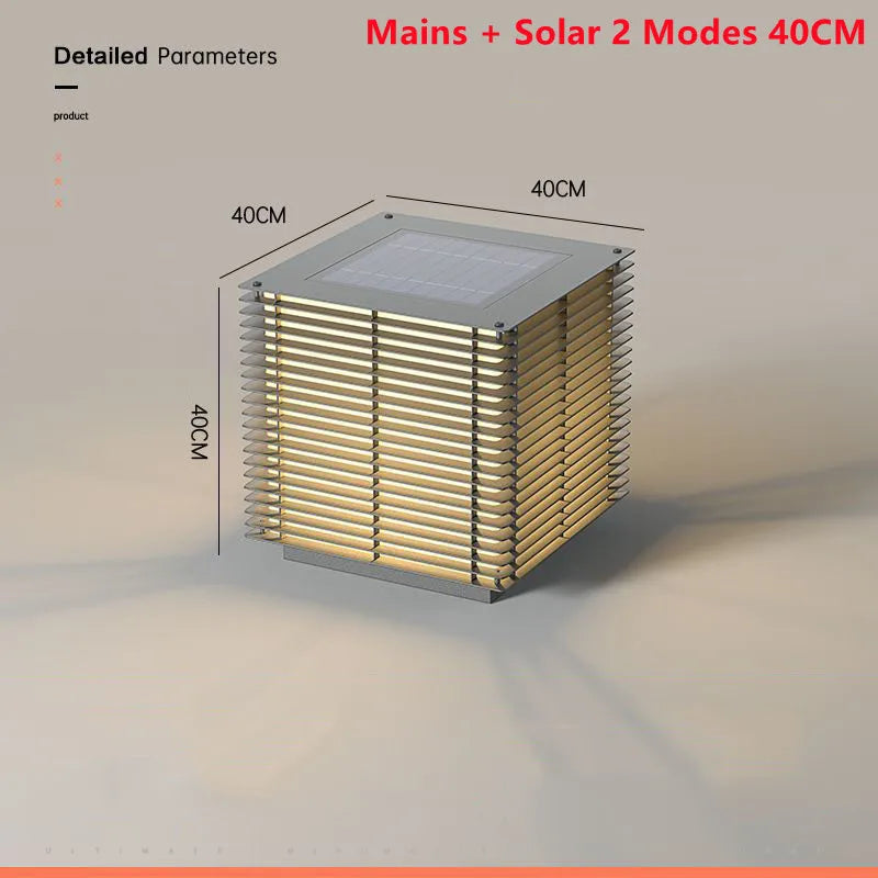 lampe de pelouse solaire moderne pour éclairage extérieur