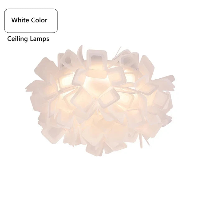 suspension fleur design italie led acrylique pour salon chambre