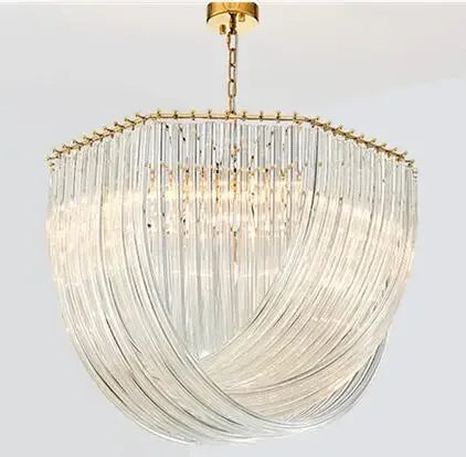 lustre moderne en métal et verre avec éclairage led