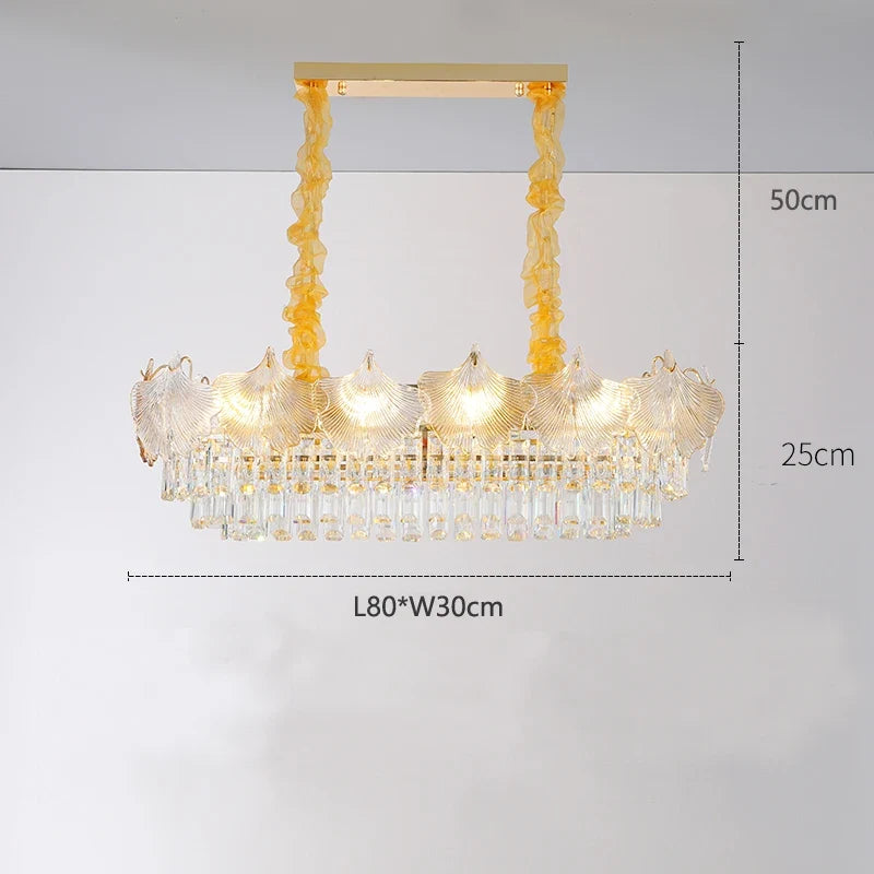 lustre en verre cristal design moderne pour intérieur élégant