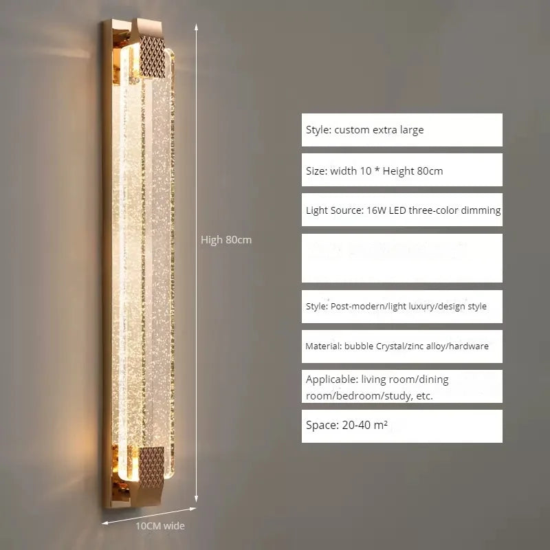 applique murale led bulle cristal moderne luxe décoration