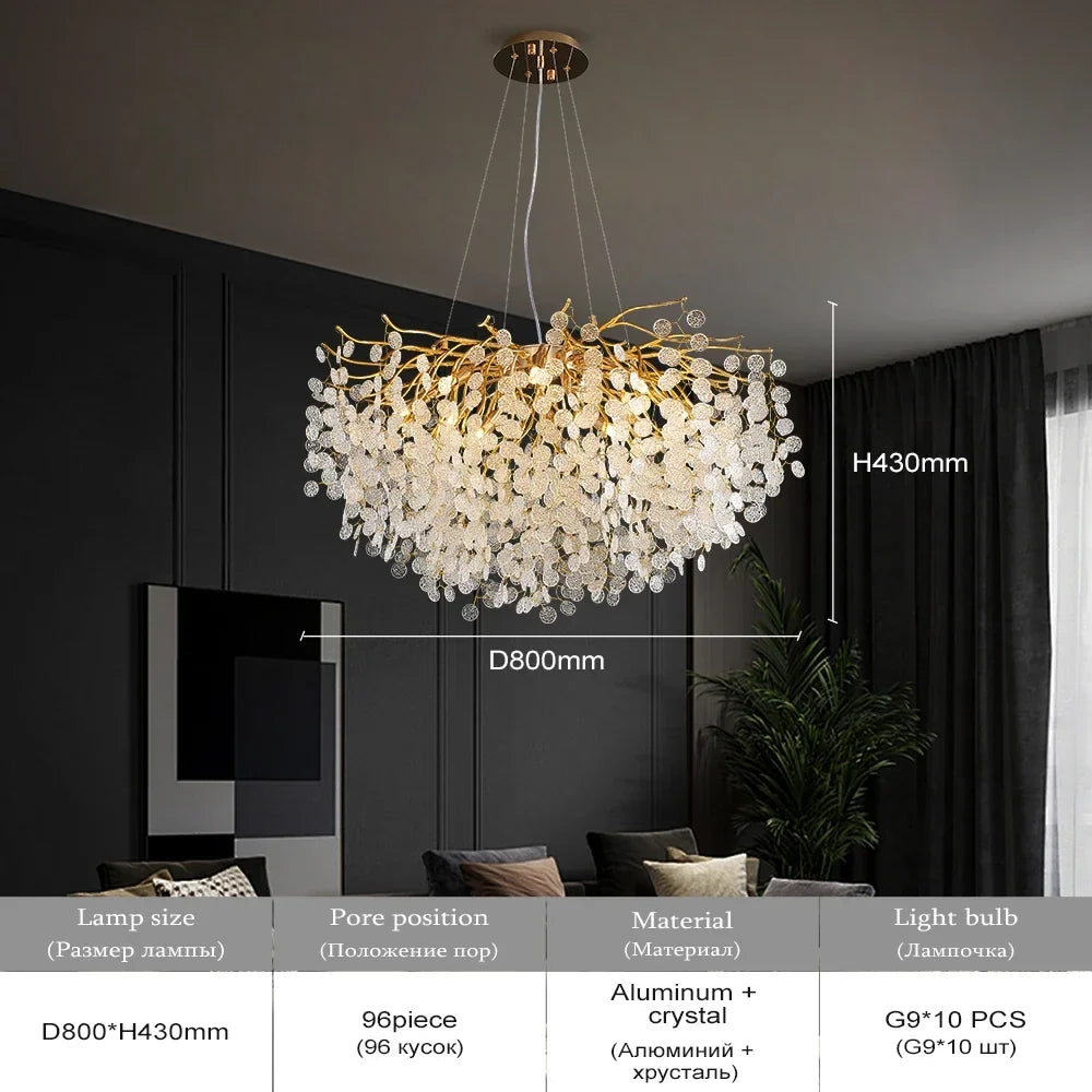 lustre en cristal moderne design pour intérieur élégant