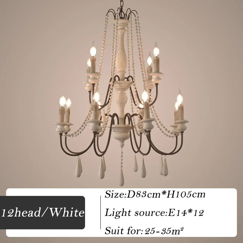 lustre en bois rétro pour décoration intérieure élégante