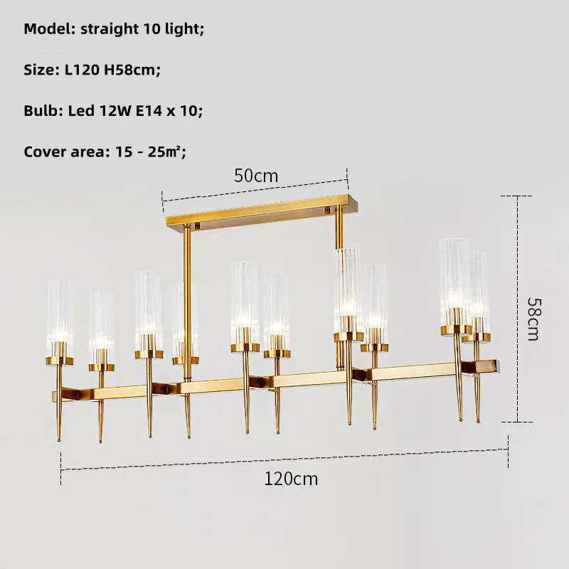 Lustre métal or verre LED