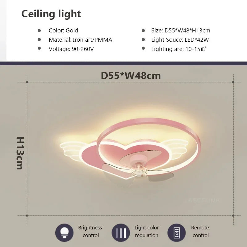 plafonnier led moderne avec ventilateur éclairage silencieux intelligent